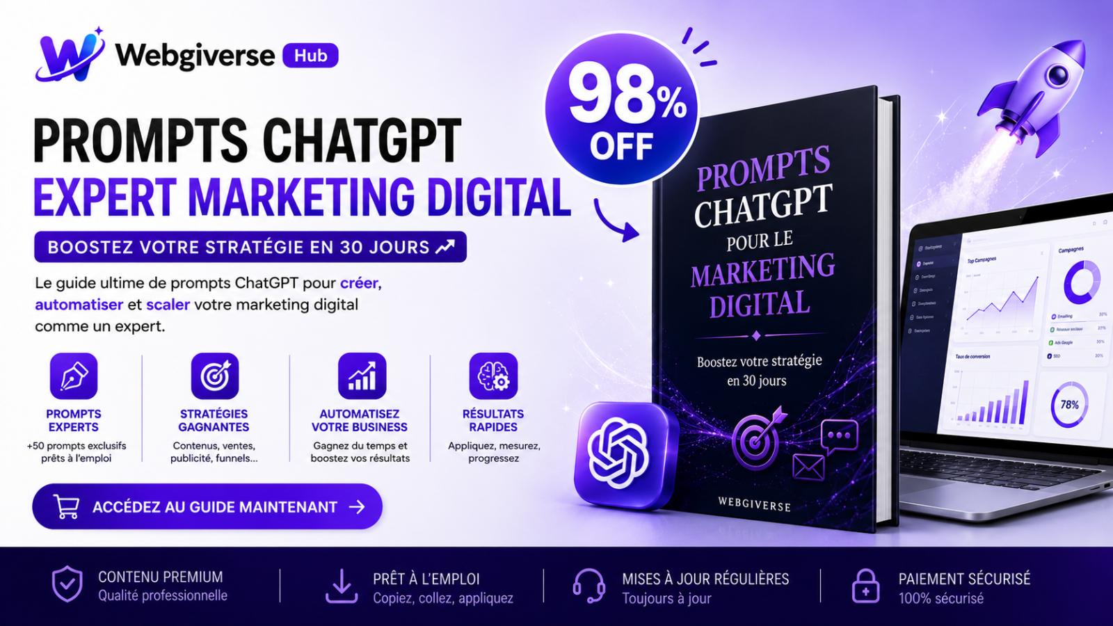 Prompts ChatGPT pour le Marketing Digital – Guide Stratégique de Création, Automatisation et Optimisation