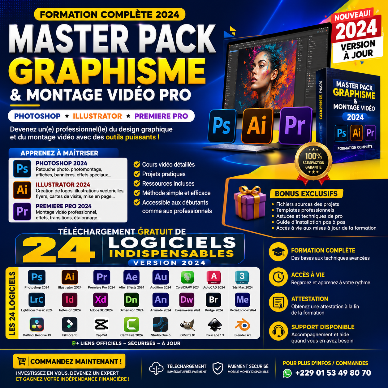 Formation Complète Photoshop, Illustrator & Premiere Pro