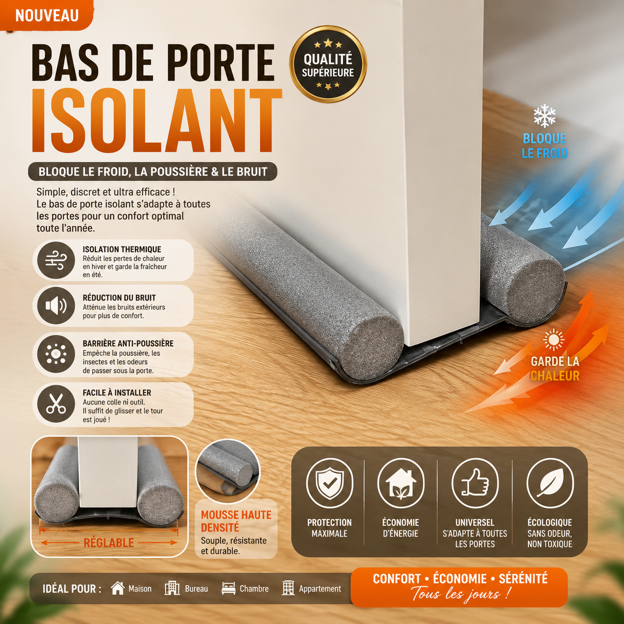 Gardez votre intérieur à l'abri du froid et de la poussière.