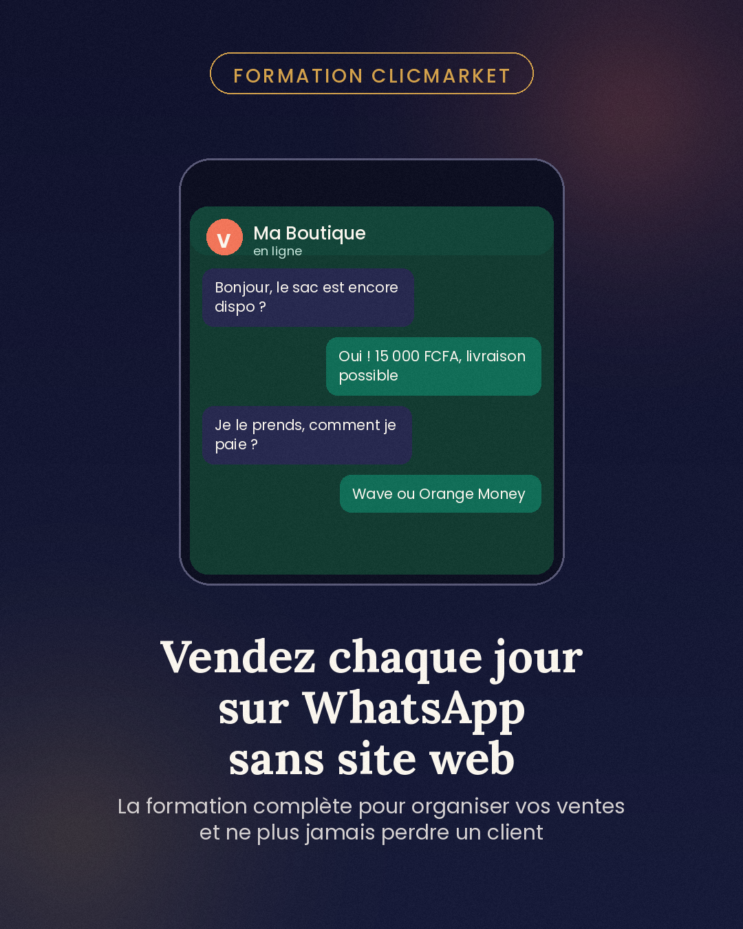 Vendre sur WhatsApp Business sans Site Web