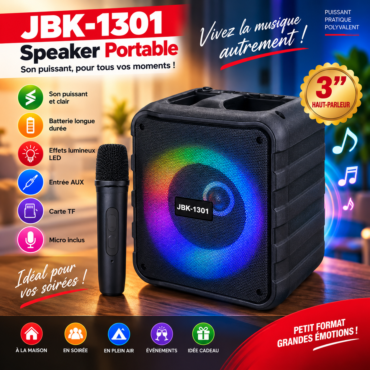 JBК-1301, l’enceinte portable qui met l’ambiance partout !