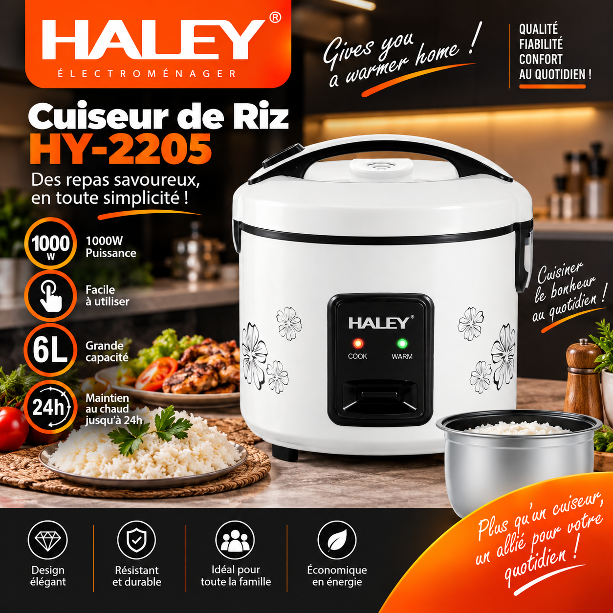 Haley HY-2205, le riz parfait en toute simplicité !