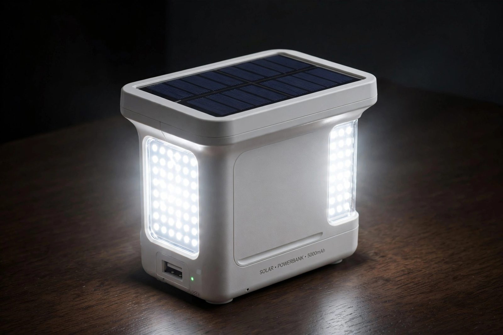 Projecteur Solaire Rechargeable 8 LED avec Powerbank USB